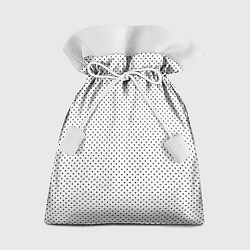 Мешок для подарков Черный горох на белом фоне, цвет: 3D-принт