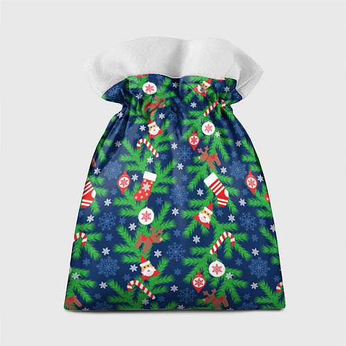 Подарочный мешок Новогодние игрушки на ёлке / 3D-принт – фото 2