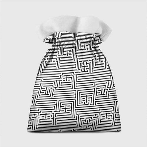 Подарочный мешок Лабиринт с иероглифами на белом / 3D-принт – фото 2