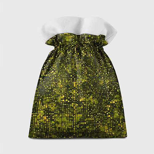 Подарочный мешок Жёлтые точки на чёрном фоне / 3D-принт – фото 2