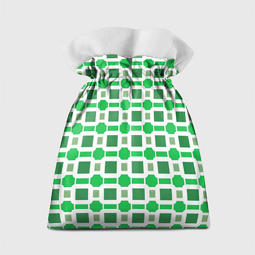 Подарочный мешок Зелёные кирпичики и белые полосы / 3D-принт – фото 2