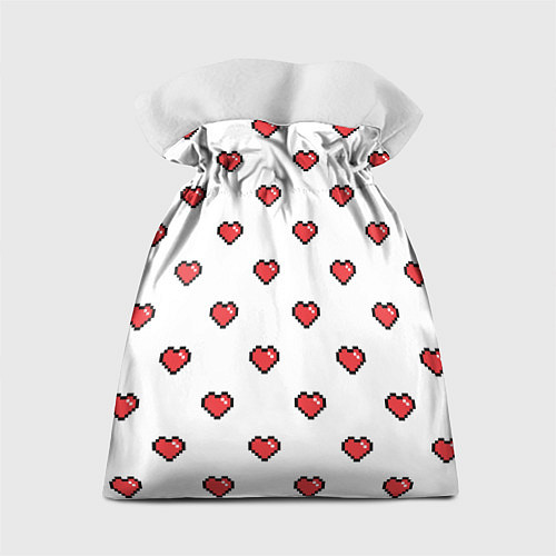 Подарочный мешок Пиксельные сердца / 3D-принт – фото 2