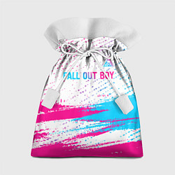 Мешок для подарков Fall Out Boy neon gradient style посередине, цвет: 3D-принт