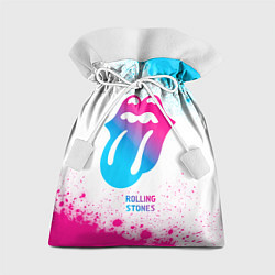 Мешок для подарков Rolling Stones neon gradient style, цвет: 3D-принт