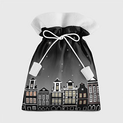 Мешок для подарков Ночной город и звездное небо, цвет: 3D-принт