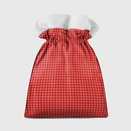 Подарочный мешок Мелкие снежинки паттерн красный / 3D-принт – фото 2