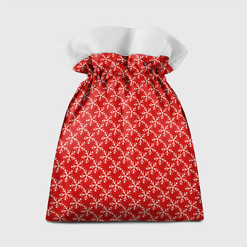 Подарочный мешок Паттерн снежинки красный / 3D-принт – фото 2