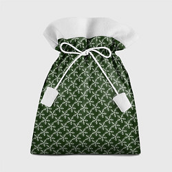 Мешок для подарков Паттерн снежинки тёмно-зелёный, цвет: 3D-принт