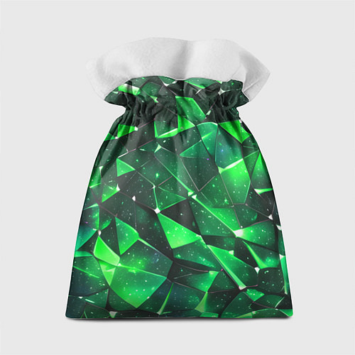 Подарочный мешок Зелёное разбитое стекло / 3D-принт – фото 2
