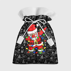 Мешок для подарков Санта Клаус с гирляндой, цвет: 3D-принт