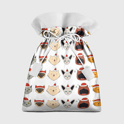 Мешок для подарков Коты и кошечки в новый год, цвет: 3D-принт