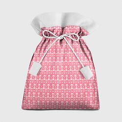 Мешок для подарков Белые узоры на розовом, цвет: 3D-принт