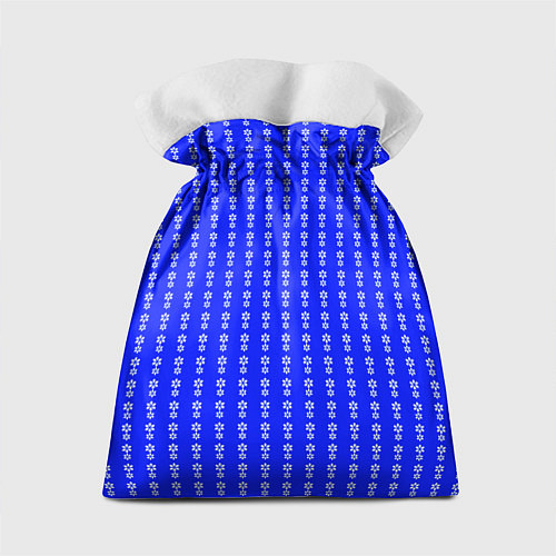 Подарочный мешок Синий полосы в цветочек / 3D-принт – фото 2