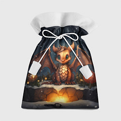 Мешок для подарков Снежный волшебник дракон, цвет: 3D-принт