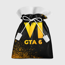 Мешок для подарков GTA 6 - gold gradient, цвет: 3D-принт