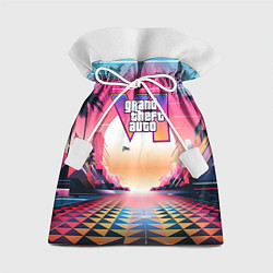 Мешок для подарков GTA 6 retro abstract logo, цвет: 3D-принт