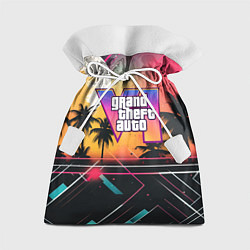 Мешок для подарков GTA 6 night logo, цвет: 3D-принт