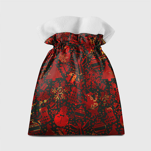 Подарочный мешок Ёлочные игрушки и ёлки / 3D-принт – фото 2