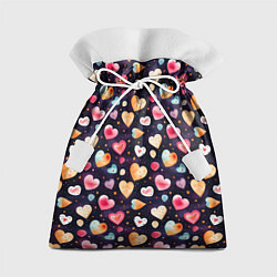 Мешок для подарков Паттерн с сердечками на Валентинов день, цвет: 3D-принт