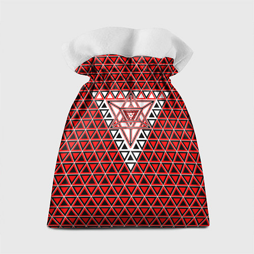 Подарочный мешок Красные и чёрные треугольники / 3D-принт – фото 2