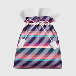 Мешок для подарков Косая клетка: разные оттенки фиолетового, цвет: 3D-принт