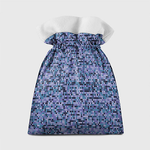 Подарочный мешок Синий узор вязанного трикотажного полотна / 3D-принт – фото 2