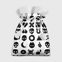 Мешок для подарков Love death robots pattern white, цвет: 3D-принт