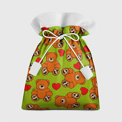 Мешок для подарков Плюшевые мишки и сердечки, цвет: 3D-принт
