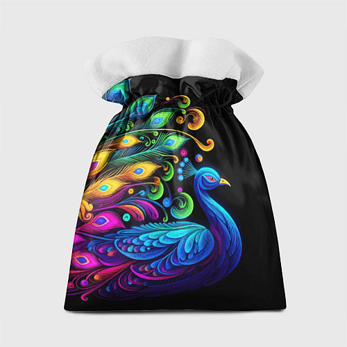 Подарочный мешок Neon peacock - art / 3D-принт – фото 2