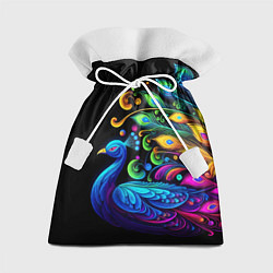 Мешок для подарков Neon peacock - art, цвет: 3D-принт