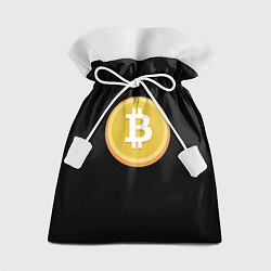 Мешок для подарков Биткоин желтое лого криптовалюта, цвет: 3D-принт