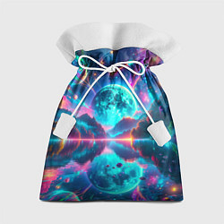 Мешок для подарков Неоновая луна, цвет: 3D-принт