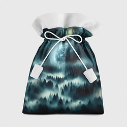 Мешок для подарков Луна и туман в лесу, цвет: 3D-принт