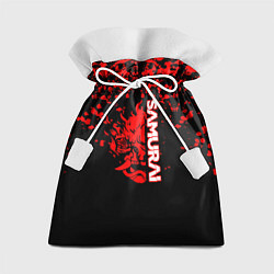 Мешок для подарков Cyberpunk samurai красные краски, цвет: 3D-принт
