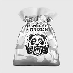 Мешок для подарков Bring Me the Horizon рок панда на светлом фоне, цвет: 3D-принт