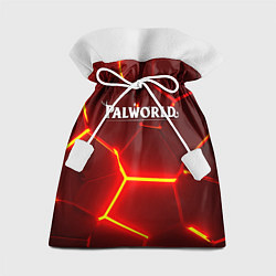 Мешок для подарков Palworld логотип разлом красных плит, цвет: 3D-принт