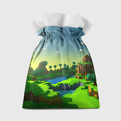 Подарочный мешок Minecraft logo зеленый летний мир / 3D-принт – фото 2