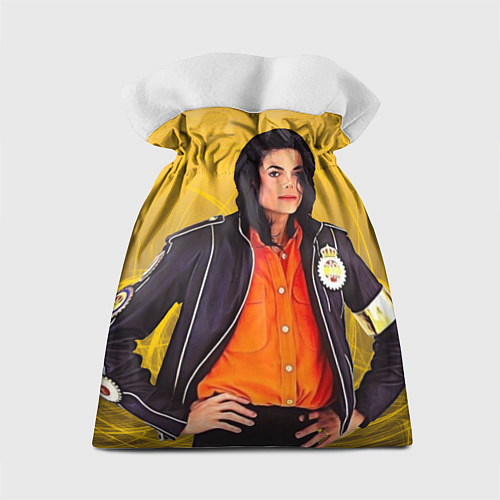 Подарочный мешок Michael Jackson на золотом фоне с графикой / 3D-принт – фото 2