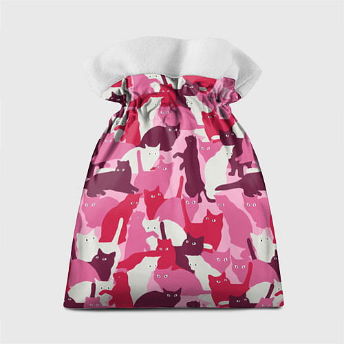 Подарочный мешок Розовый кошачий камуфляж / 3D-принт – фото 2
