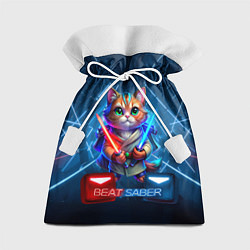 Мешок для подарков Beat Saber кот музыкальный джедай, цвет: 3D-принт