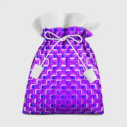 Мешок для подарков Фиолетовые квадраты на белом фоне, цвет: 3D-принт