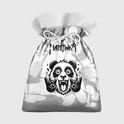 Мешок для подарков Manowar рок панда на светлом фоне, цвет: 3D-принт