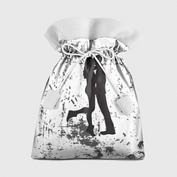 Мешок для подарков Силуэт парня с девушкой в обнимку, цвет: 3D-принт