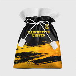 Мешок для подарков Manchester United - gold gradient посередине, цвет: 3D-принт