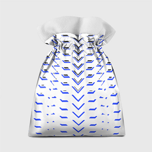 Подарочный мешок Чёрные и синие полосы на белом фоне / 3D-принт – фото 2