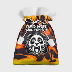 Мешок для подарков Red Hot Chili Peppers рок панда и огонь, цвет: 3D-принт
