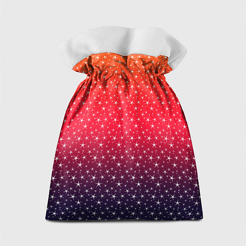 Подарочный мешок Градиент оранжево-фиолетовый со звёздочками / 3D-принт – фото 2