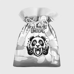 Мешок для подарков Hollywood Undead рок панда на светлом фоне, цвет: 3D-принт