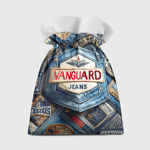 Подарочный мешок Vanguard denim patchwork - ai art / 3D-принт – фото 2