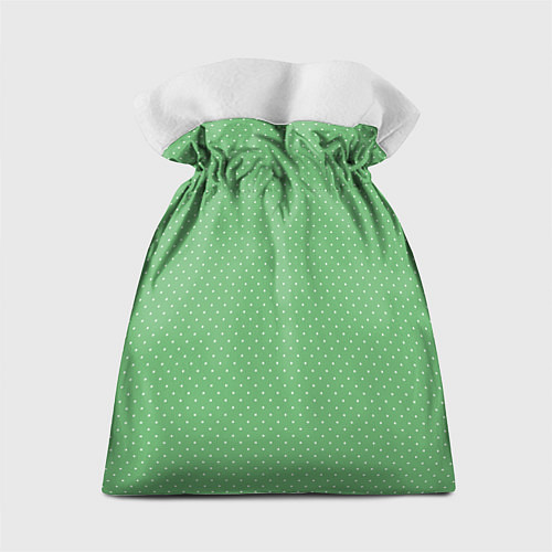 Подарочный мешок Светлый зелёный в маленький белый горошек / 3D-принт – фото 2